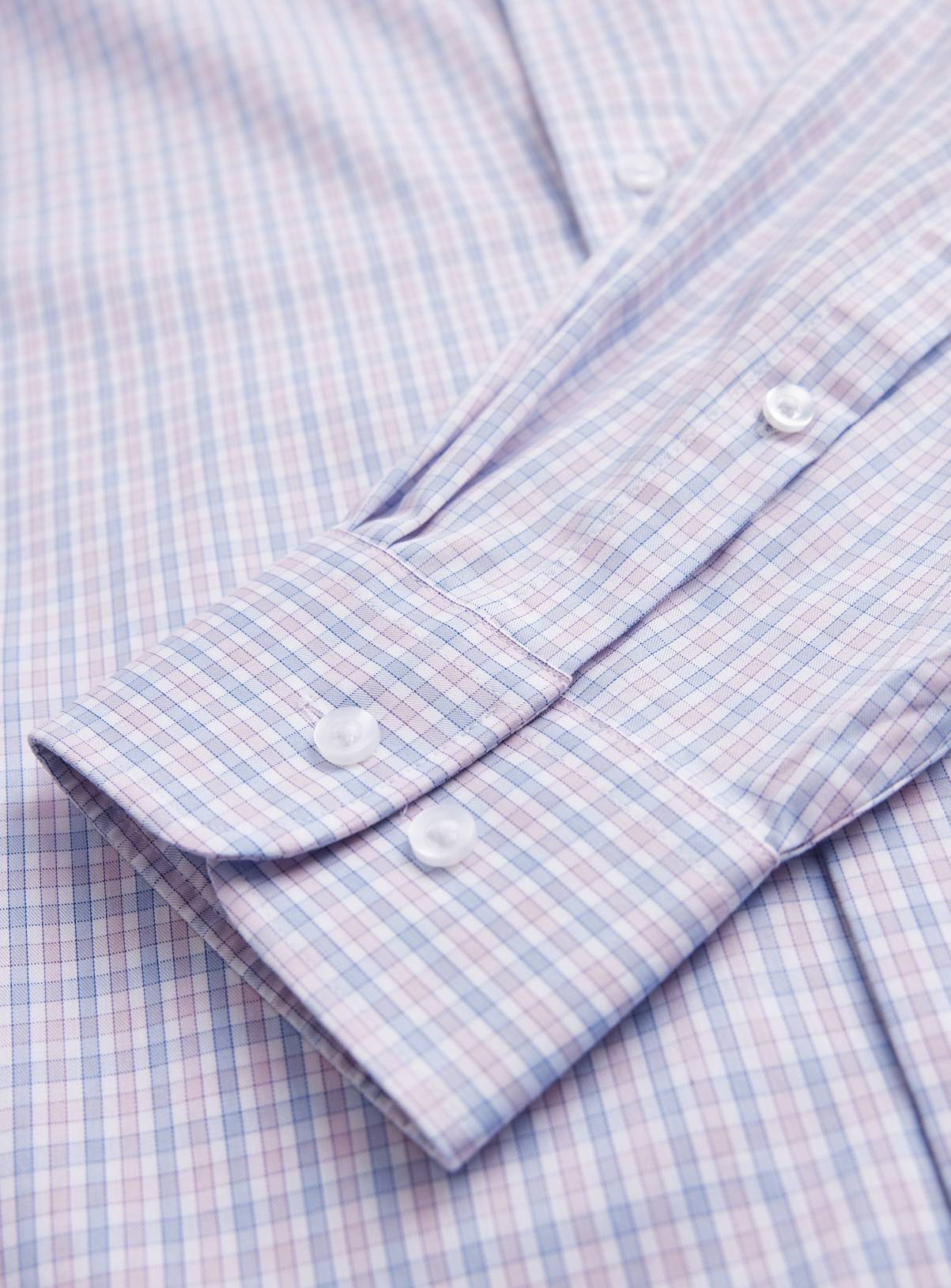 Multi Cotton Twill Long Sleeved Regular Fit Check Shirt 14 - Image 4
